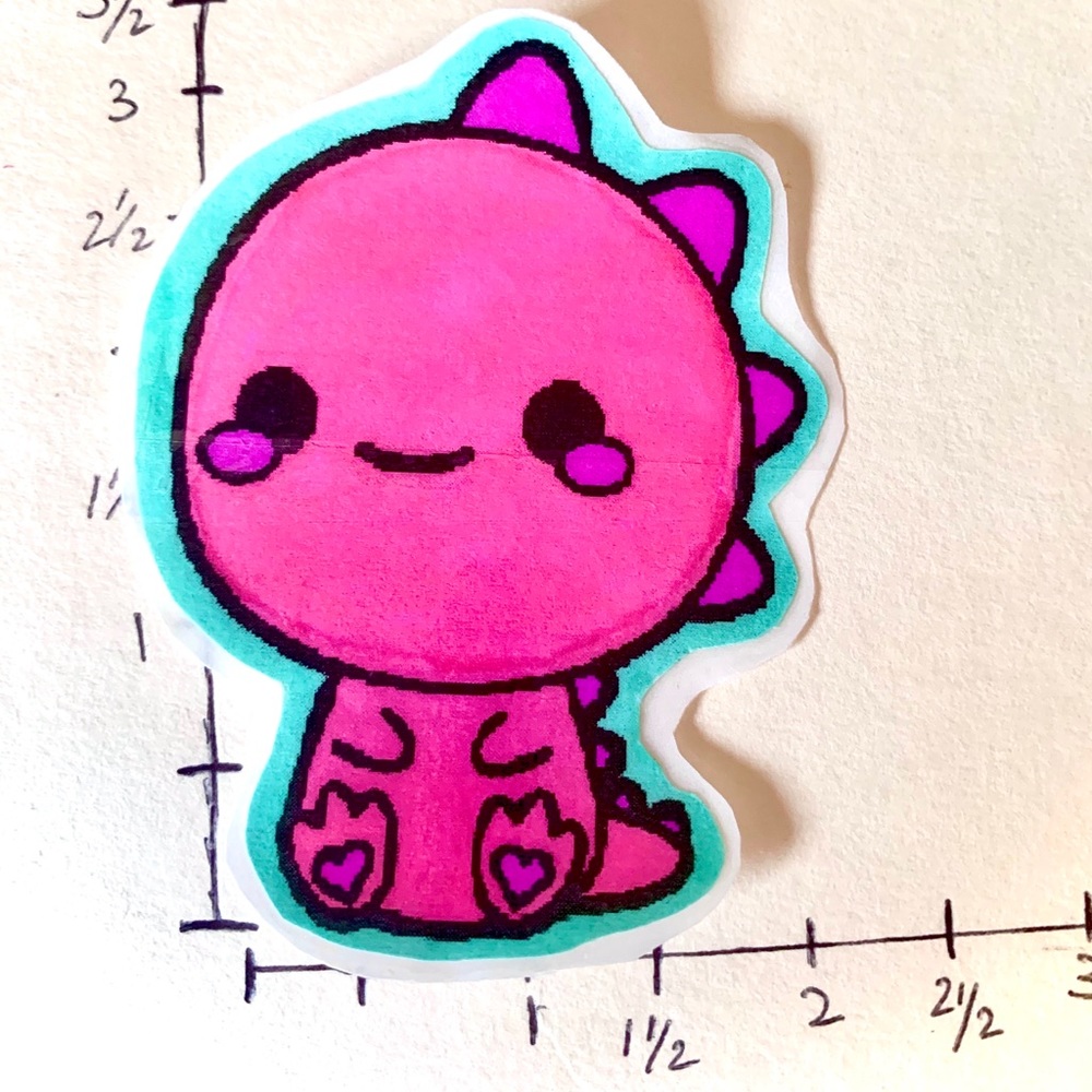๐๐ฑ Pink Baby Dino Sticker ๐ - Picture 2 of 2